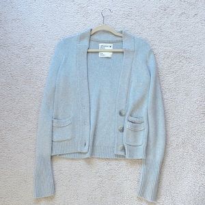 Gray American eagle quarter button sweater